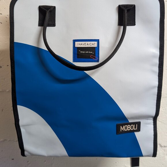 MOBOLI Luxe "I HAVE A CAT" PVC Tarpaulin Large Cat Carrier/Backpack - Gym/Beach? - Picture 4 of 15